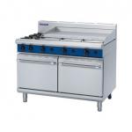 Blue Seal G528C Double Static Ovens With 6 Burner Top  & 300mm Smooth Griddle