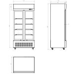 Blizzard GD630 Commercial 630ltr Double Glass Door Merchandiser - Hinged