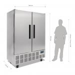 Polar GD879 G-Series Double Door Slimline Stainless Steel Fridge - 960Ltr