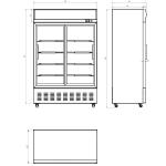 Blizzard GD900SL Commercial 908ltr Double Glass Door Merchandiser - Sliding
