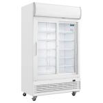 Polar GE581 G-Series Upright Display Cooler with Light Box 950Ltr with Sliding Doors 