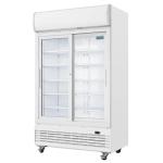 Polar GE581 G-Series Upright Display Cooler with Light Box 950Ltr with Sliding Doors 