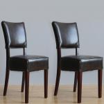 GF957 Bolero Chunky Faux Leather Chairs Dark Brown (Pack of 2)