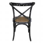 GG654 Bolero Black Wooden Dining Chairs With Backrest (Pack Of 2)