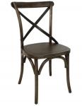 GG658 Bolero Wooden Dining Chair With Metal Cross Backrest (Pack Of 2)