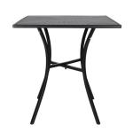 Bolero GG706 Black Steel Patterned Square Bistro Table 700mm