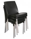 GJ976 Bolero Stacking Bistro Side Chairs Black (Pack of 4)