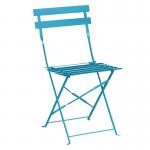 GK982 Bolero Pavement Style Steel Chairs Seaside Blue (Pack of 2)