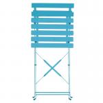GK982 Bolero Pavement Style Steel Chairs Seaside Blue (Pack of 2)