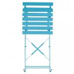 GK982 Bolero Pavement Style Steel Chairs Seaside Blue (Pack of 2)