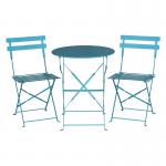 GK982 Bolero Pavement Style Steel Chairs Seaside Blue (Pack of 2)