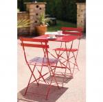 Bolero GK986 Red Pavement Style Steel Table Square 600mm