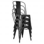 Bolero Bistro Steel Side Chairs Black (Pack of 4) - GL331