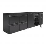 Polar U-Series Double Door Back Bar Counter Fridge with Drawers- GL456