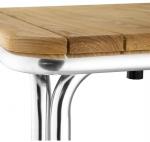 Bolero GL982 Square Ash and Aluminium Table 700mm