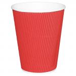 Fiesta Ripple Wall Takeaway Coffee Cups Red 225ml / 8oz (Pack of 500)