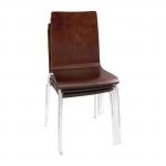 Bolero Square Back Side Chair Dark Chocolate Finish (Pack of 4) GR343