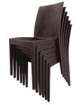 GR361 Bolero Brown PP Rattan Bistro Side Chairs (Pack of 4).