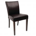 Bolero Faux Leather Contemporary Dining Chair Dark Brown (Pack of 2) GR366