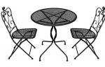 Bolero steel classic patio table black 700mm - GR392