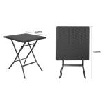 Bolero GR772 Square Folding Table Black 620mm