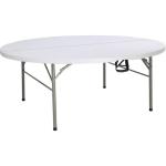 Bolero HC270 Round PE Centre Folding Table White 6ft