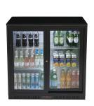 Hallco HC2BK-SD Double Door Sliding Undercounter Bottle Cooler - 166 x 330ml Bottles