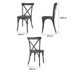 Bolero HW283 Manhattan Cross-Back Resin Chairs Black (4 Pack)