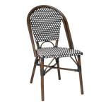 Bolero HW598 Parisian Style PE Rattan Chair Black Dot Mix (2 Pack)