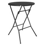 Bolero Folding HDPE Bar Table Wood Effect Black 800mm