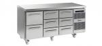 Gram Gastro 07 K 1807 CSG A 2D 3D 3D C2 3 Section Refrigerated Commercial Prep Counter With 8 Drawers