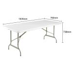Bolero LL001 Rectangular White Centre Folding Table 6ft 