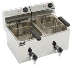 Hallco MDF88T Twin Tank / Basket Fryer with Drainage Taps