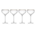 Mikasa Sorrento 4-Piece Crystal Coupe Glass Set, 350ml