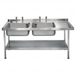 Franke P371 Stainless Steel Double Bowl Sink Right Hand Drainer