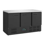 Polar PG023 G-Series Triple Door Counter Fridge Black 368Ltr