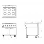 Lincat Phoenix PHER01 6 Zone Induction Oven Range - 3 Phase Supply 