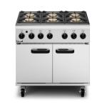 Lincat Phoenix PHGR01 Gas Freestanding 6 Burner Oven with Castors