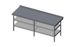 RET51161 - Cater-Fabs Stainless Steel Wall Tables 700mm Deep with 2 Undershelves