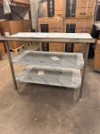RET51161 - Cater-Fabs Stainless Steel Wall Tables 700mm Deep with 2 Undershelves