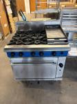 RET52019 - Blue Seal G506C 4 Burner Static Ovens & 300mm Smooth Griddle