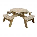 Rowlinson Round Wooden Picnic Table 6.5ft - CG097