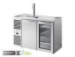 True - Keg Chiller / Dispenser, Stainless Steel Ext, 1 Solid Swing Door and 1 Glass Door with Shelves TDR52-RISZ1-L-S-SG-2