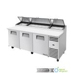 True TPP-AT-93-HC  Pizza Prep Counter Table 3 Door, 12x1/3GN Pans 