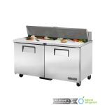 True TSSU-60-16-HC Refrigerated Prep Counter 2 Door 16x 1/6GN Pans 