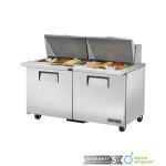 True TSSU-60-24M-B-ST-HC  Refrigerated Prep Counter 2 Door 24x 1/6 GN Pans 