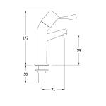Mechline AquaTechnix TX-500SL 1/2-inch Basin Taps with 3-inch Lever (pair)
