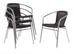 U507 Bolero Aluminium and Wicker Chairs Black (Pack of 4)