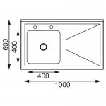 Vogue U901 Single Bowl Stainless Steel Sink R/H Drainer W1000 x D600