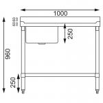 Vogue U901 Single Bowl Stainless Steel Sink R/H Drainer W1000 x D600